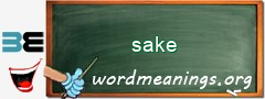 WordMeaning blackboard for sake